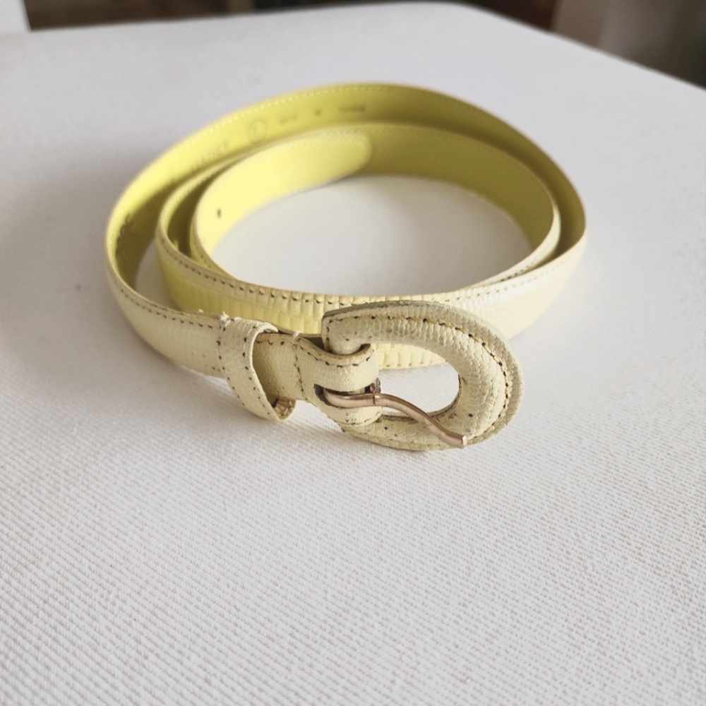 Yellow Leather Belt